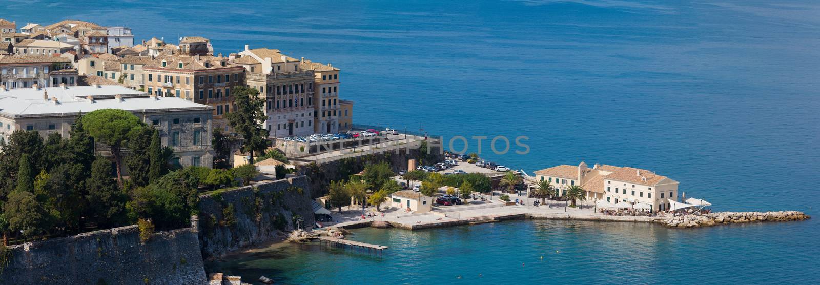 Top view on the city of Corfu Kerkyra in Greece