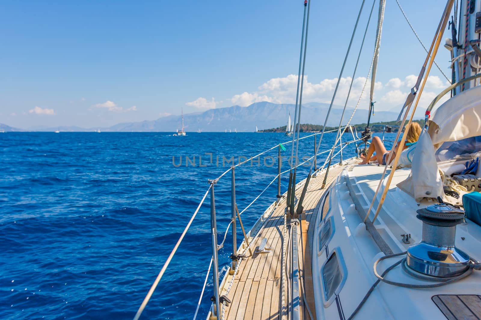 Sailing yacht in Lefkada Greece by Netfalls