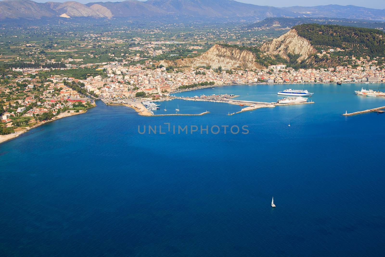 the island of Zakynthos Greece from the air by Netfalls