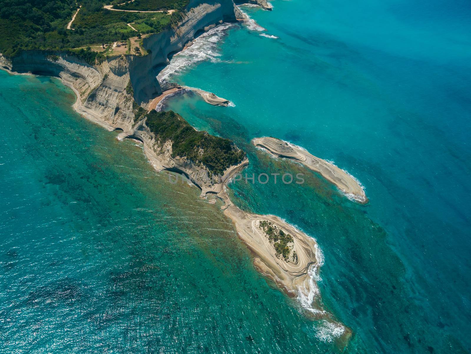 Aerial view on Sidari in Corfu Kerkyra Greece