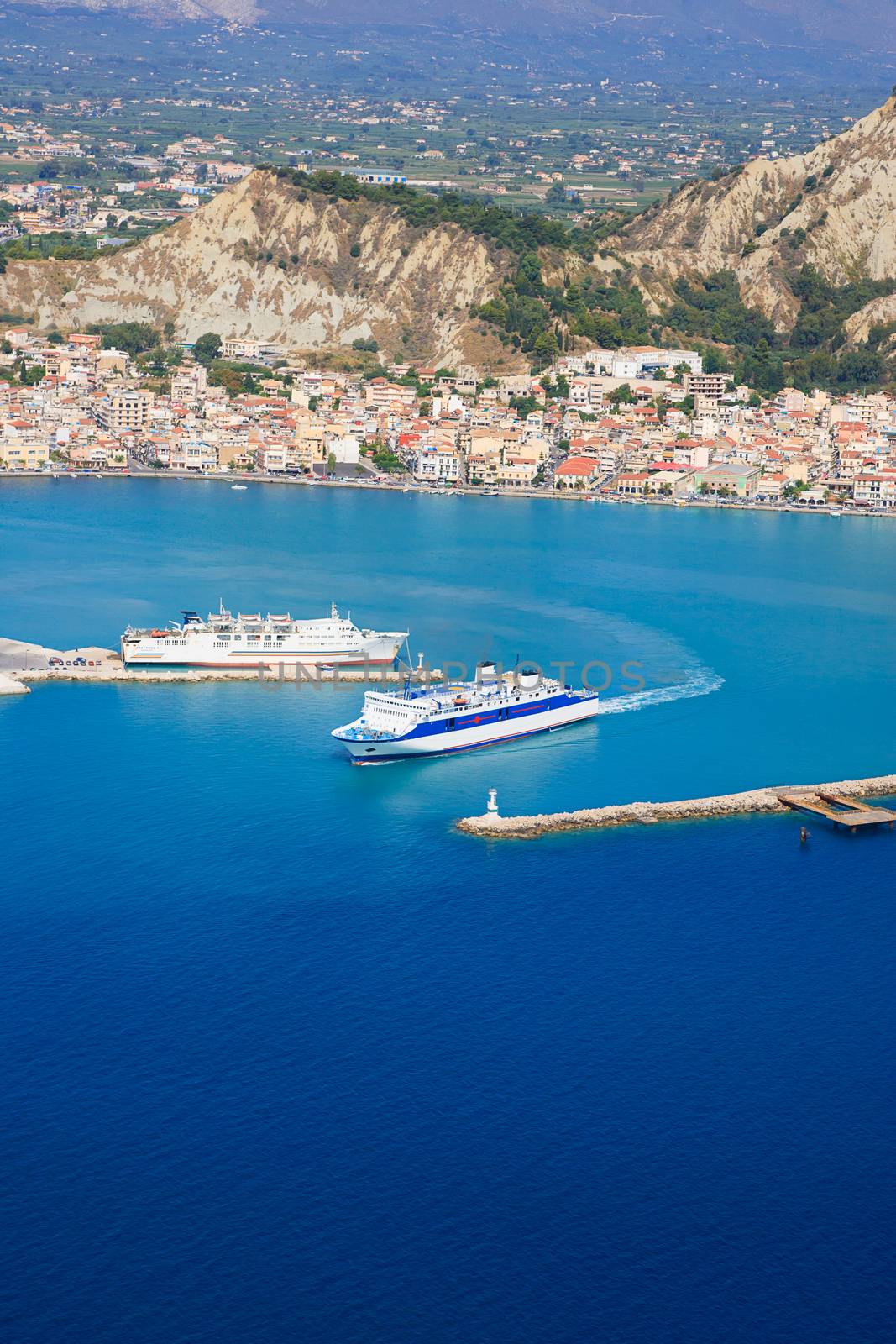 Aerial view on the island of Zakynthos Greece