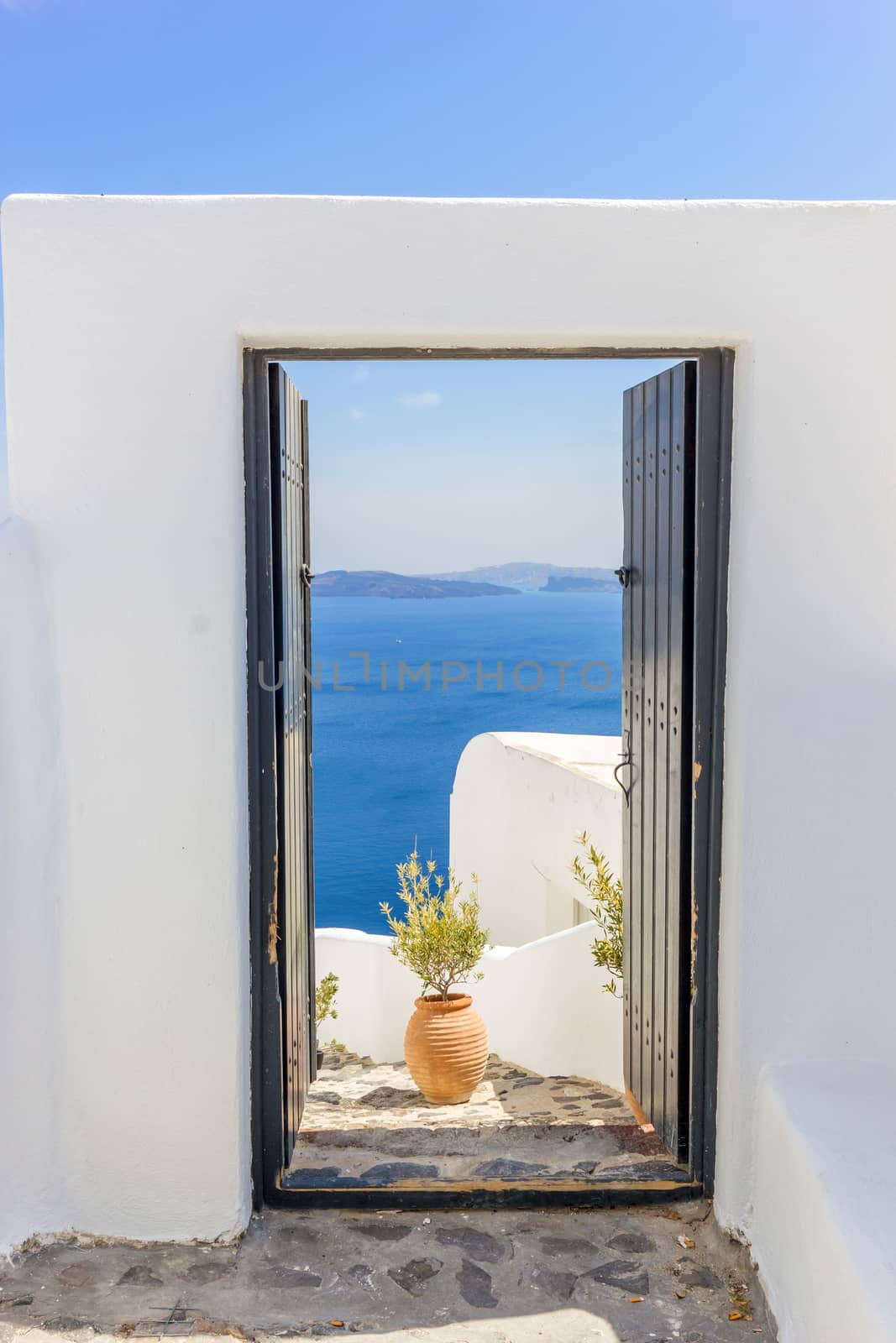 View on Fira in Santorini Greece