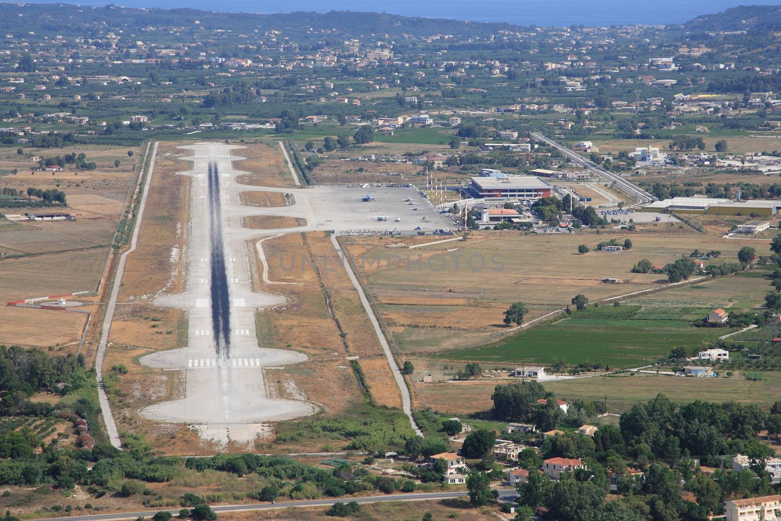 Aerial view on Zakynthos island Greece - Zakynthos airport