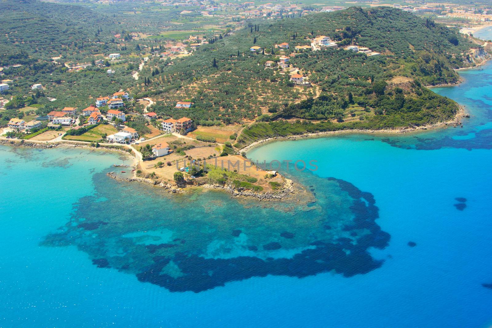 Aerial view on Zakynthos island Greece