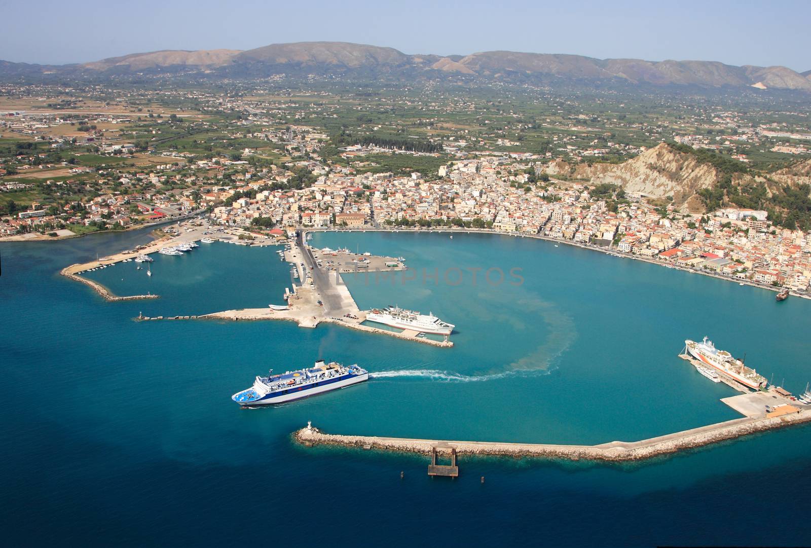 Aerial view on Zakynthos island Greece - Zante town