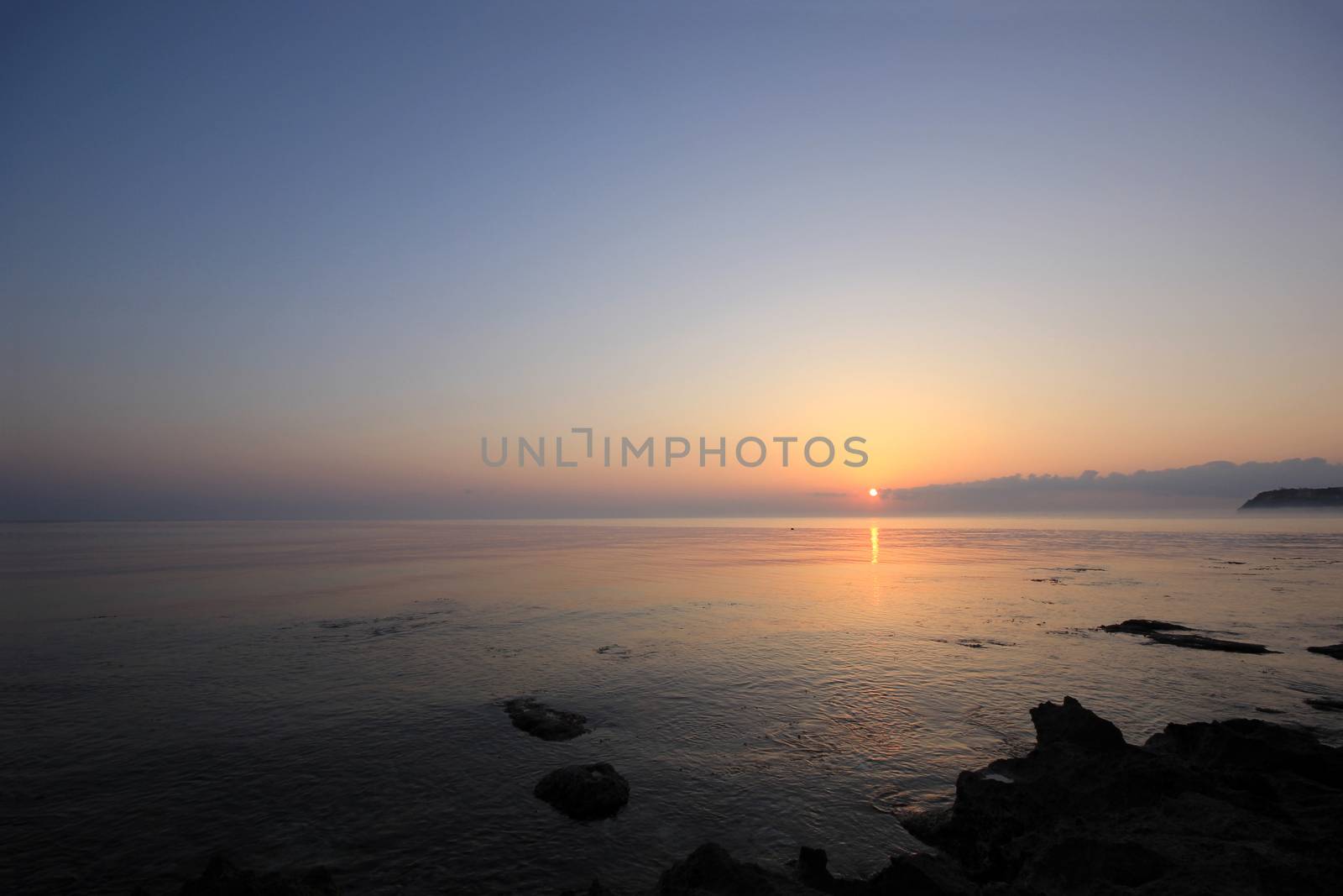 Sunrise over the Ionian sea on Zakynthos island Greece