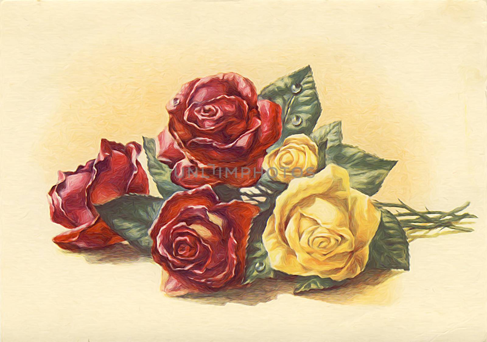 Painting reproduction of the beautiful flowers