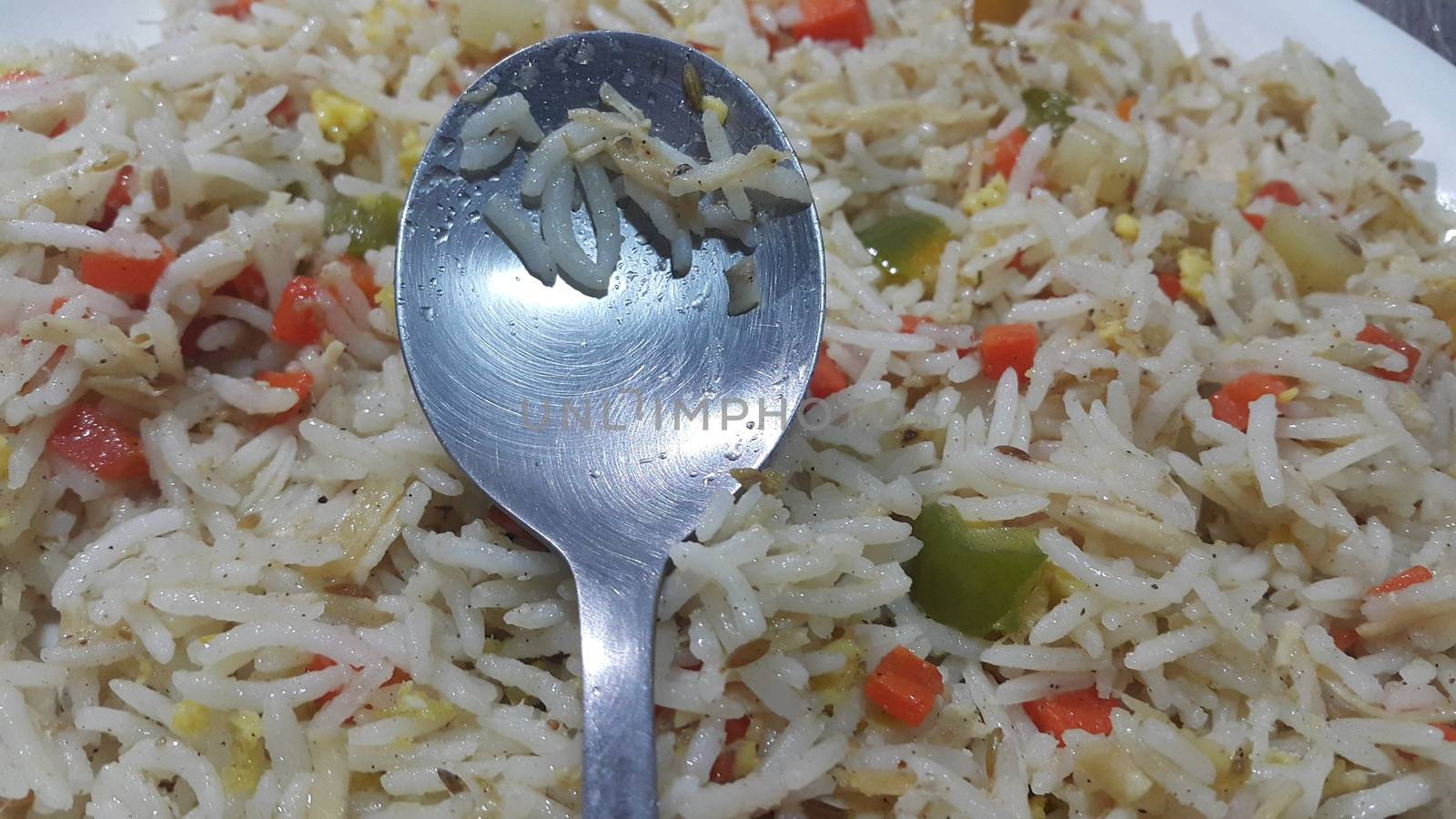 Basmati Rice Pulao or pulav with Peas, or vegetable rice  by Photochowk