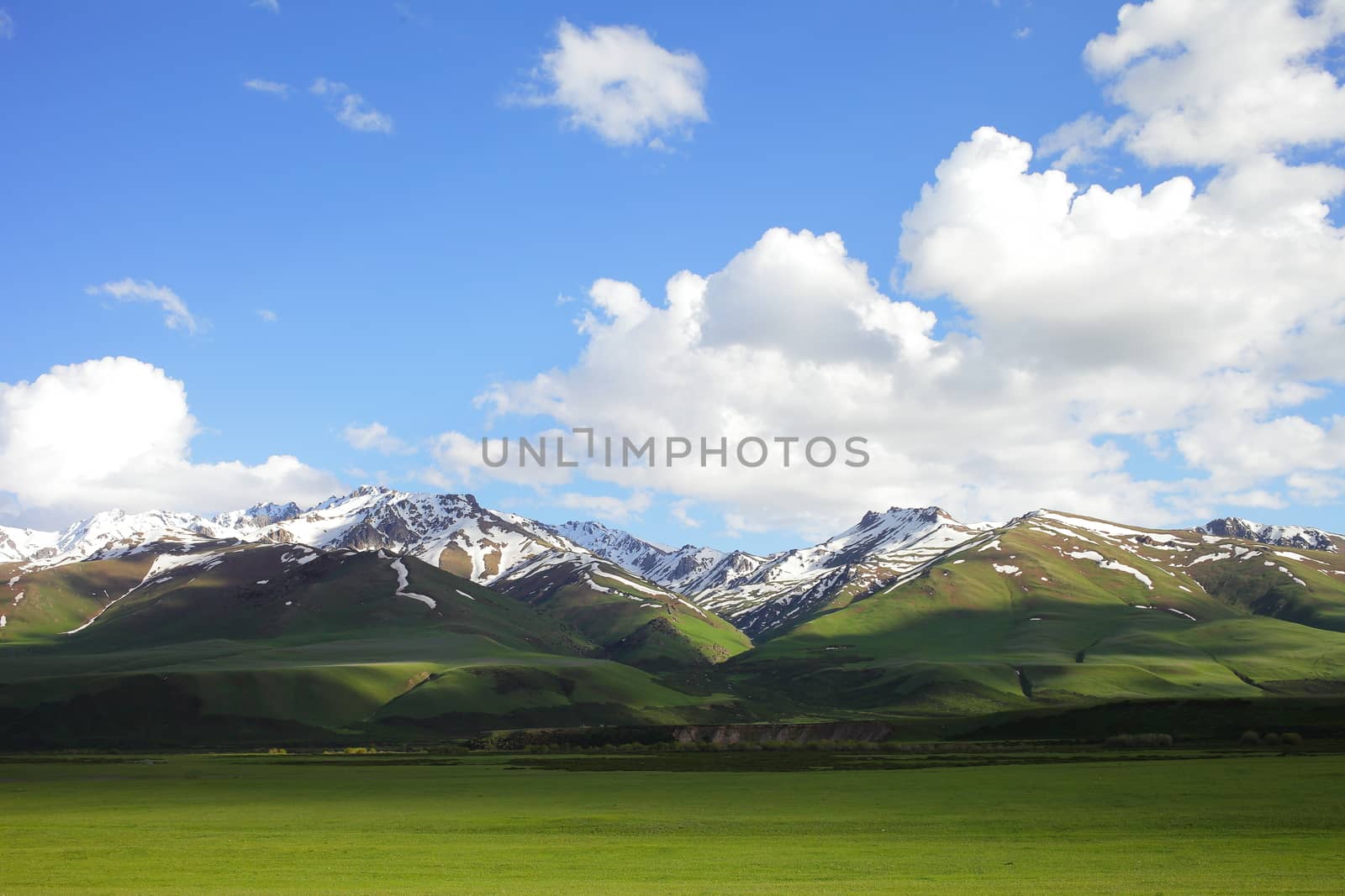 Beautiful summer mountain landscape. Suusamyr Valley, Kyrgyzstan by selinsmo