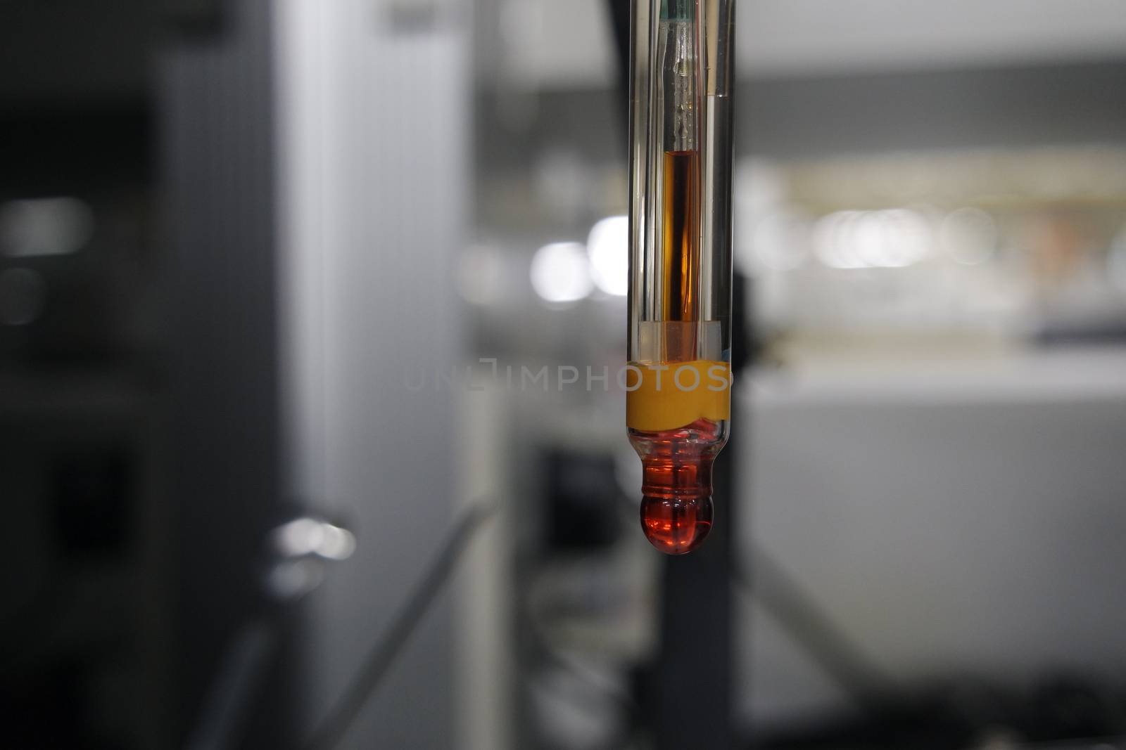 Close-up view of pH meter, a device for measuring pH in a chemical laboratory by Photochowk