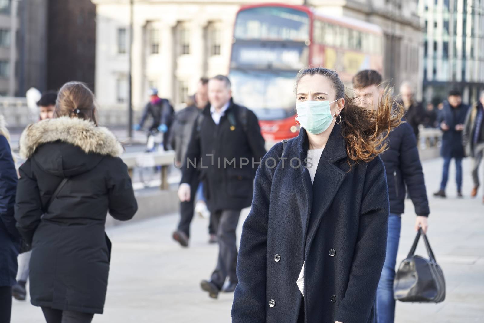 Young Woman Wearing Face Mask  by gemphotography