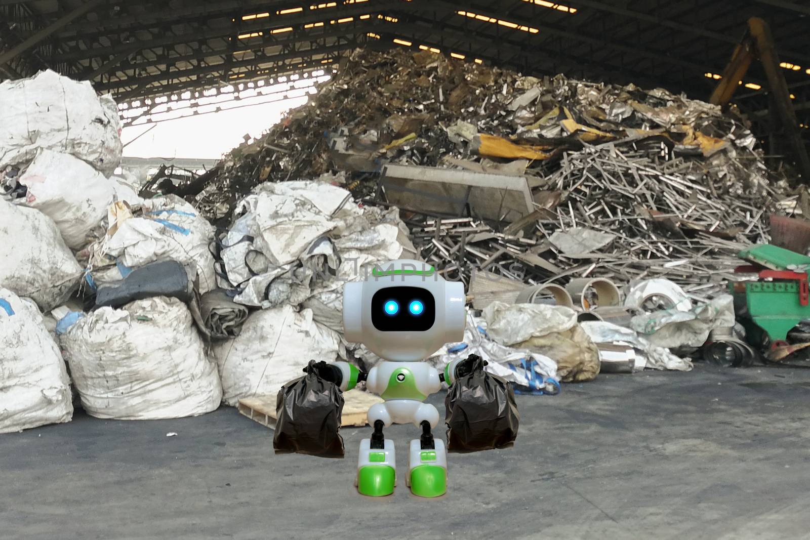 Robot technology to bin black garbage bag instead of humans