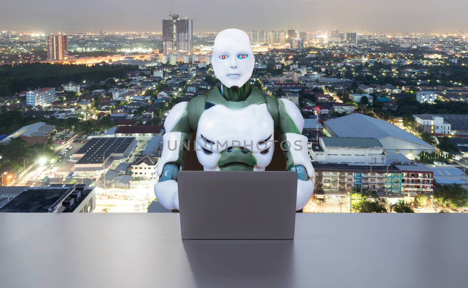 Robotic Process Automation technology RPA working for humans by sompongtom