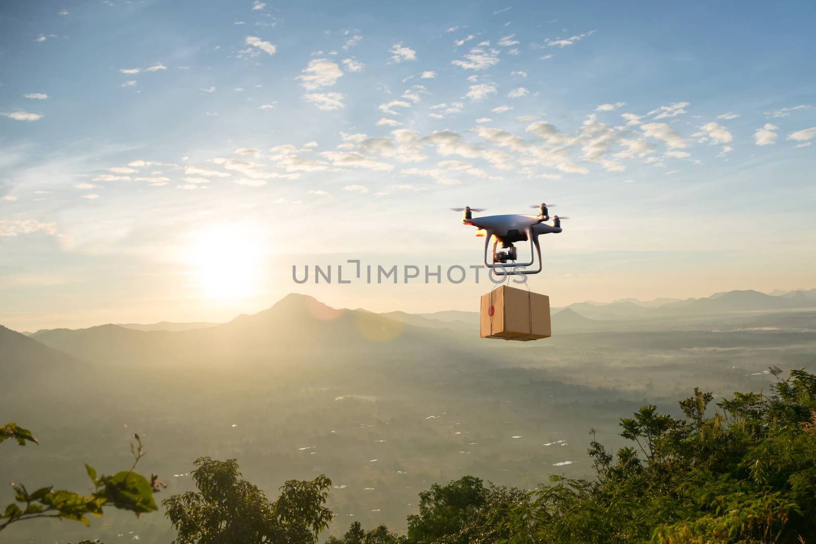Technology unmanned aircraft logistics air cargo transportation of goods sold by sompongtom