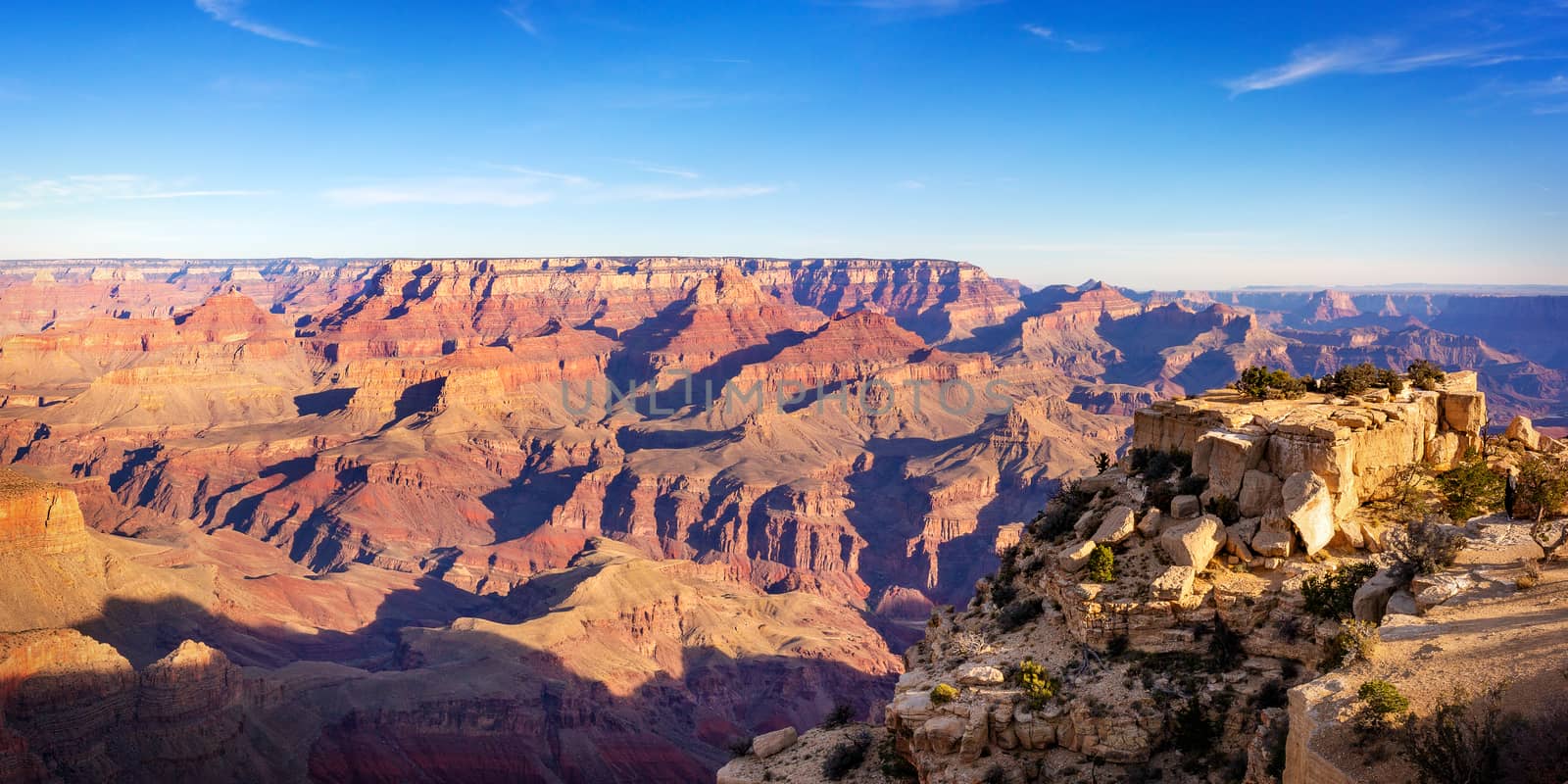 Grand canyon nation park panorama view on a sunny day. Arizona, USA.