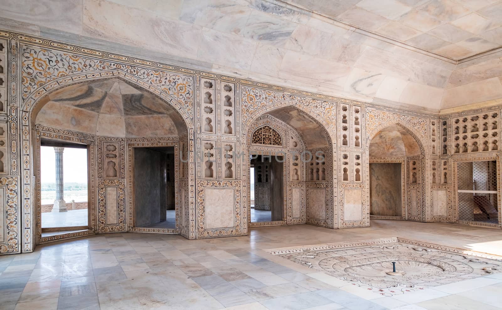 Agra Fort in Agra, Uttar Pradesh, India. UNESCO world heritage. Agra Fort designed and built by the great Mughal ruler Akbar, in about 1565 A.D.