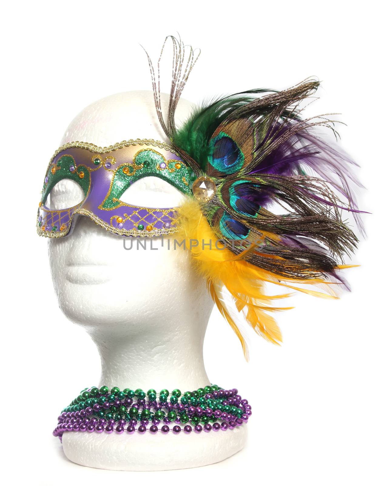 Carnival Mask With Feathers on Mannequin by Marti157900