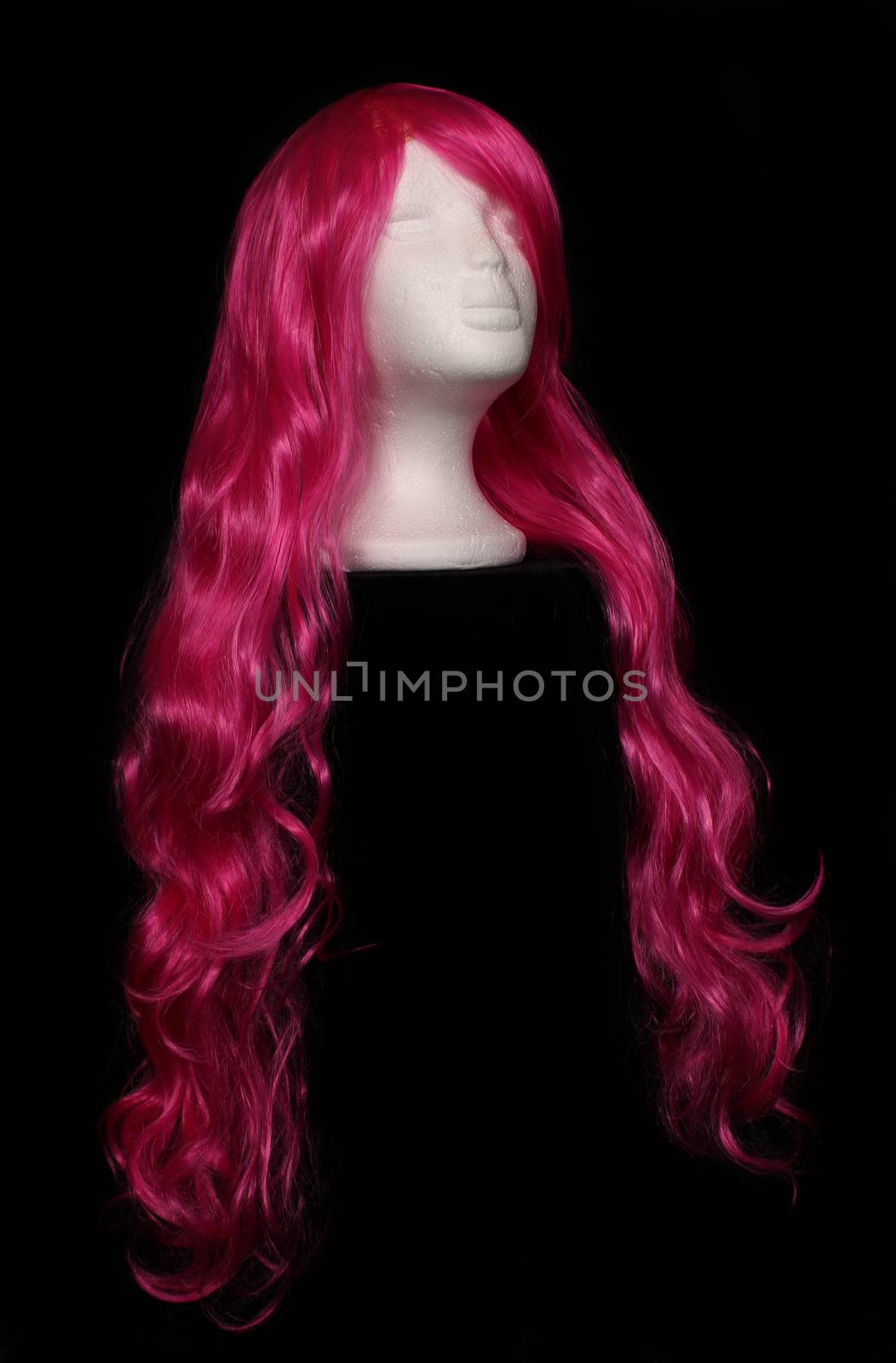 Long Pink Comic Style Wig on Mannequin by Marti157900