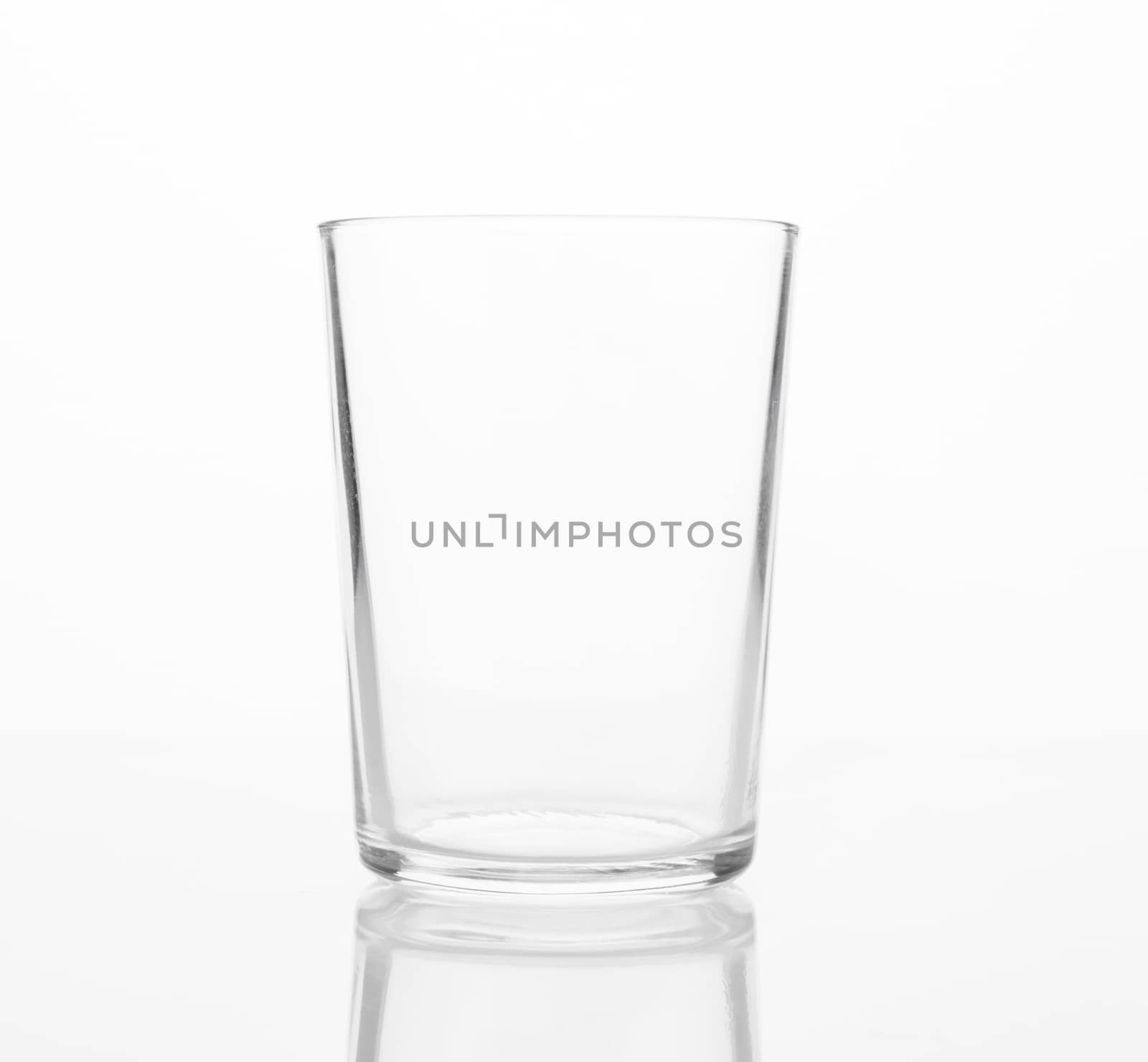 Glass mock up for creative design. Isolated on white background.