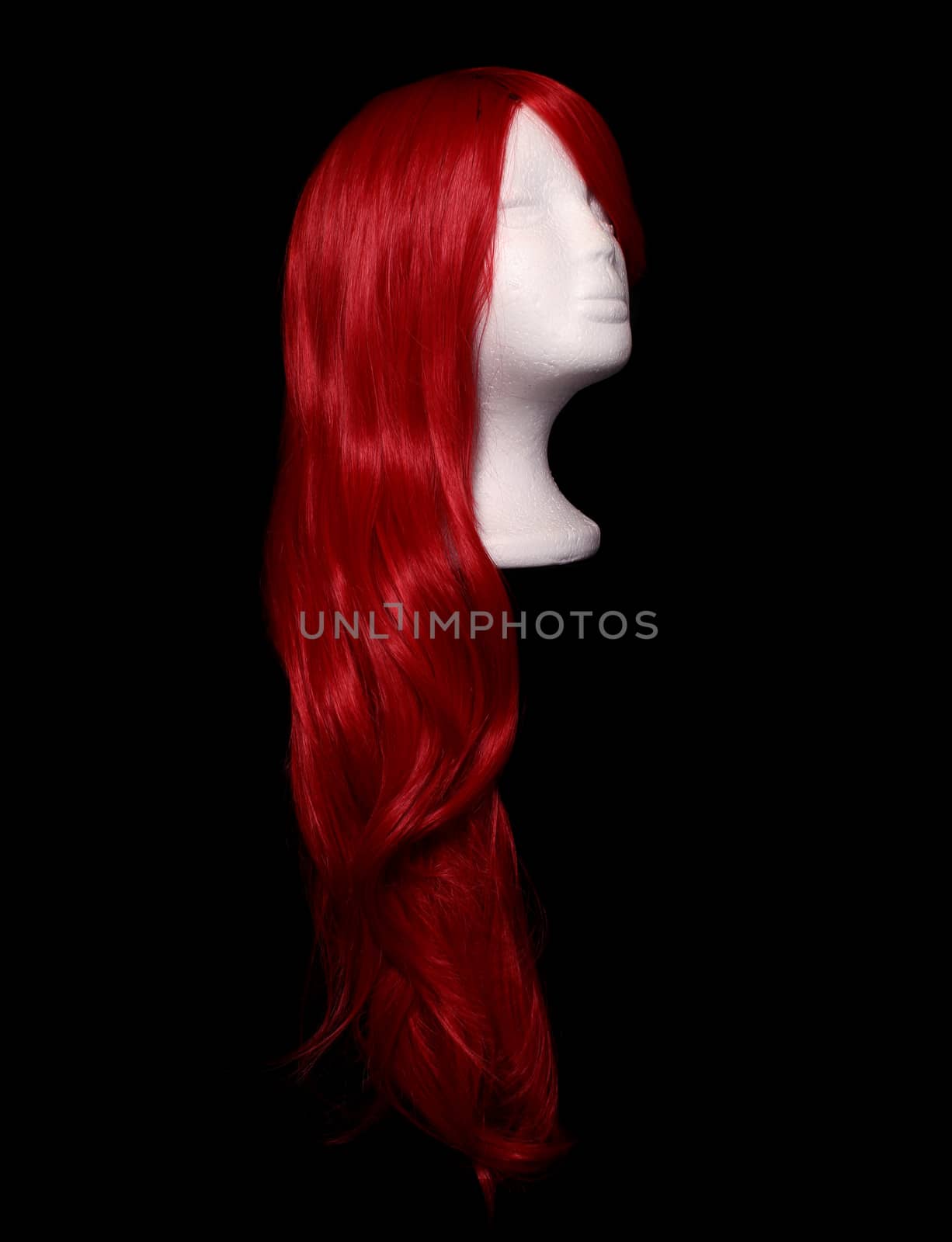 Red Orange Anime Style Wig on Black by Marti157900