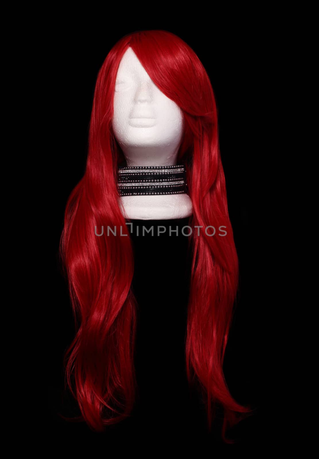 Red Orange Anime Style Wig on Black by Marti157900