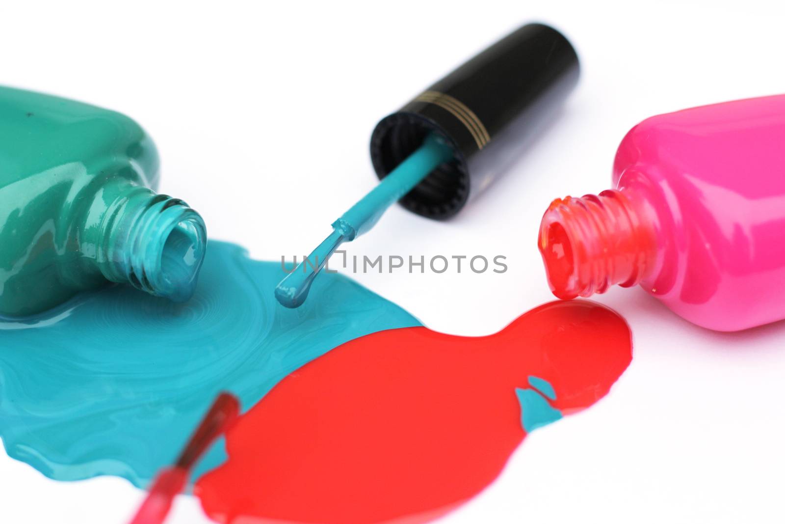 Spilled Nail Polish on White Background by Marti157900