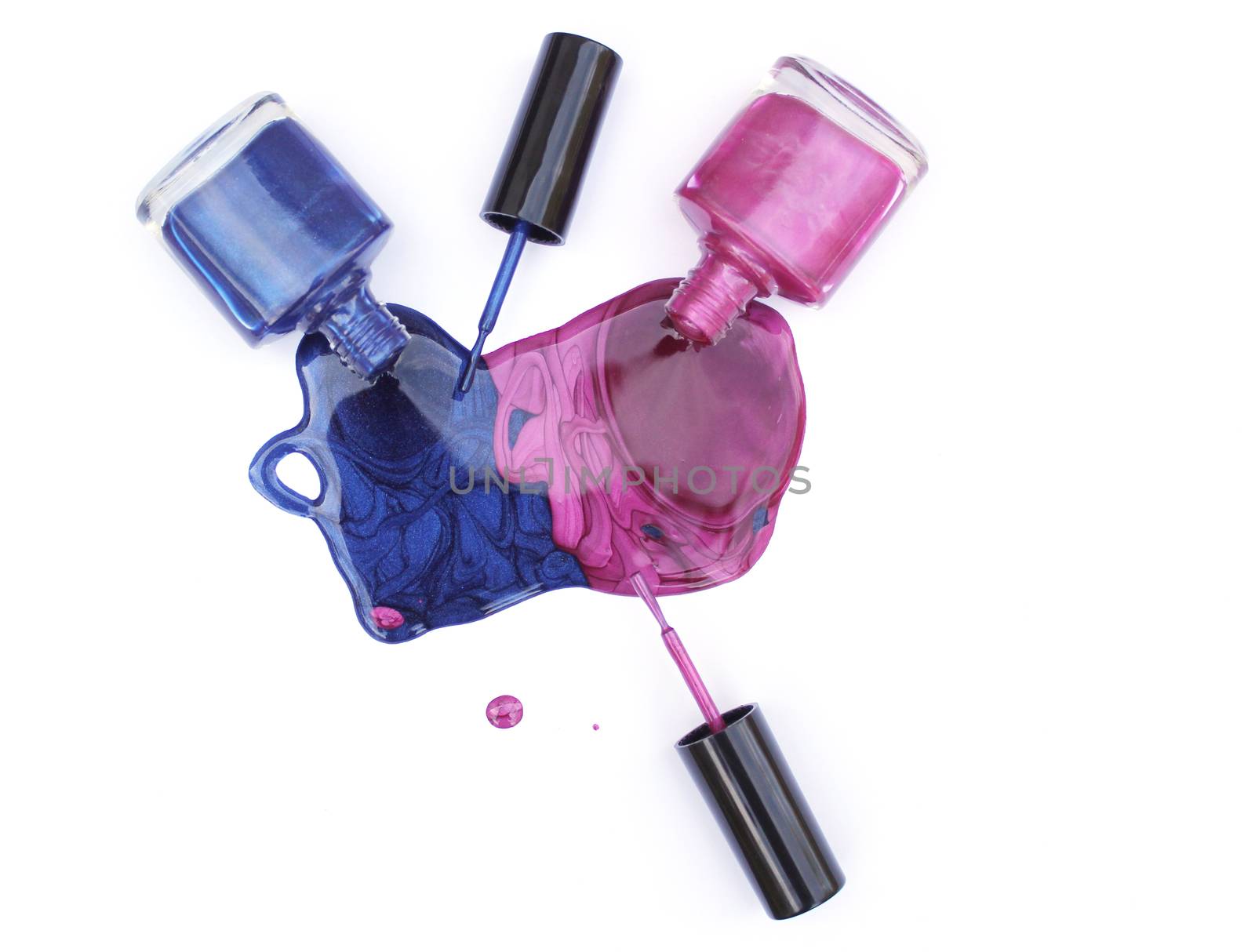 Pink and Blue Spilled Nail Polish by Marti157900