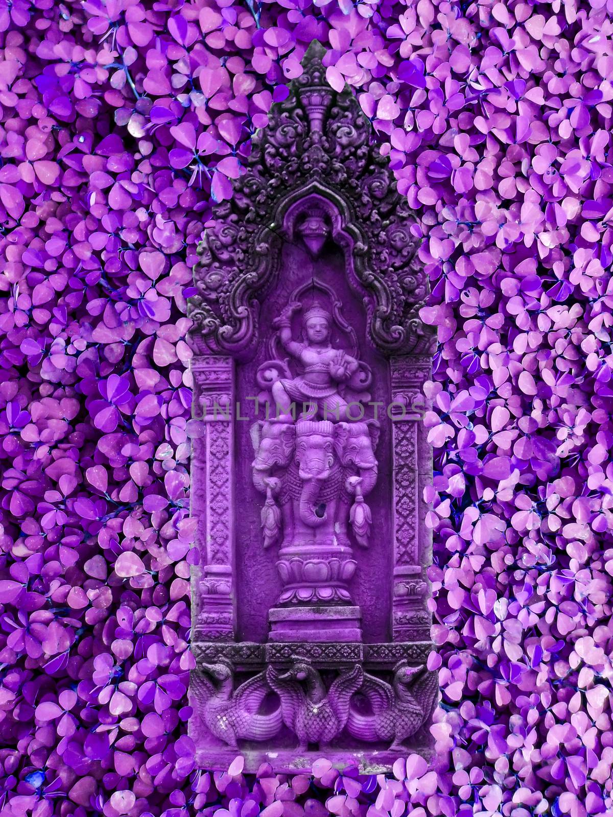 purple sandstone angel and green clover background