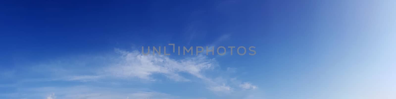 Vibrant color panoramic sky with cloud on a sunny day. Beautiful cirrus cloud.