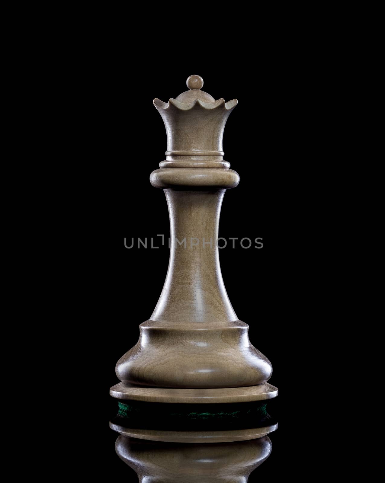 Black and White Queen of chess setup on dark background . Leader by kerdkanno