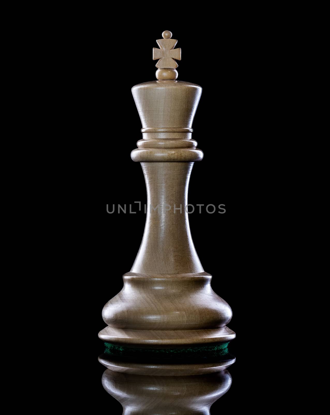 Black and White King of chess setup on dark background . Leader  by kerdkanno