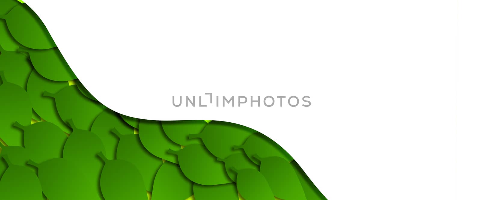 Green leaves as abstract background, 3D rendering