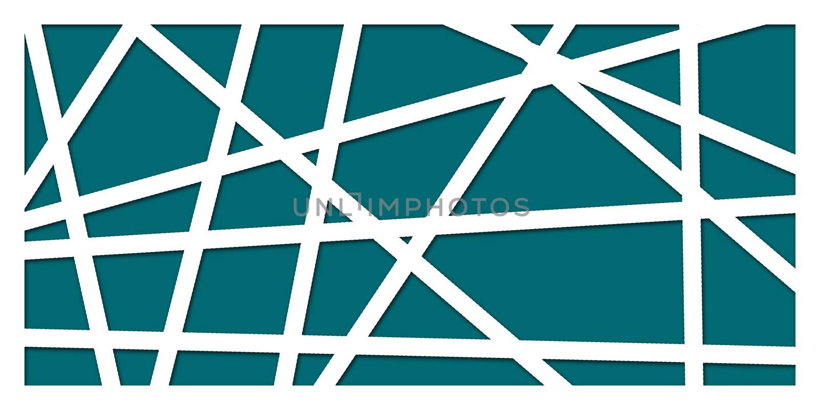 Abstract lines pattern with white outline, 3D rendering
