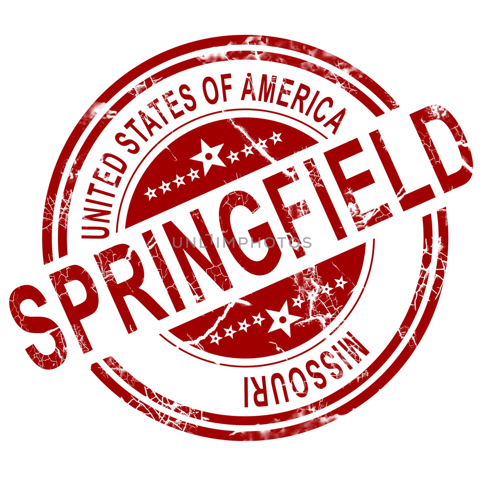 Springfield Missouri stamp with white background by tang90246