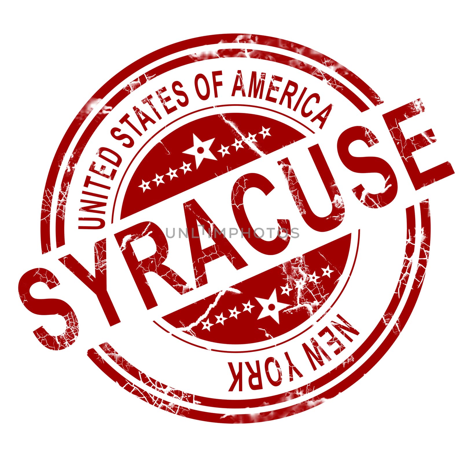 Syracuse New York stamp with white background by tang90246