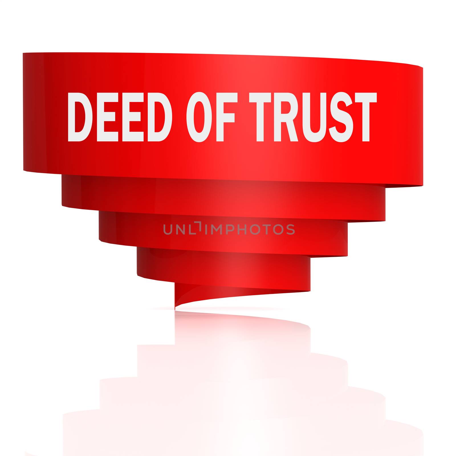 Deed of Trust word with curve banner, 3D rendering