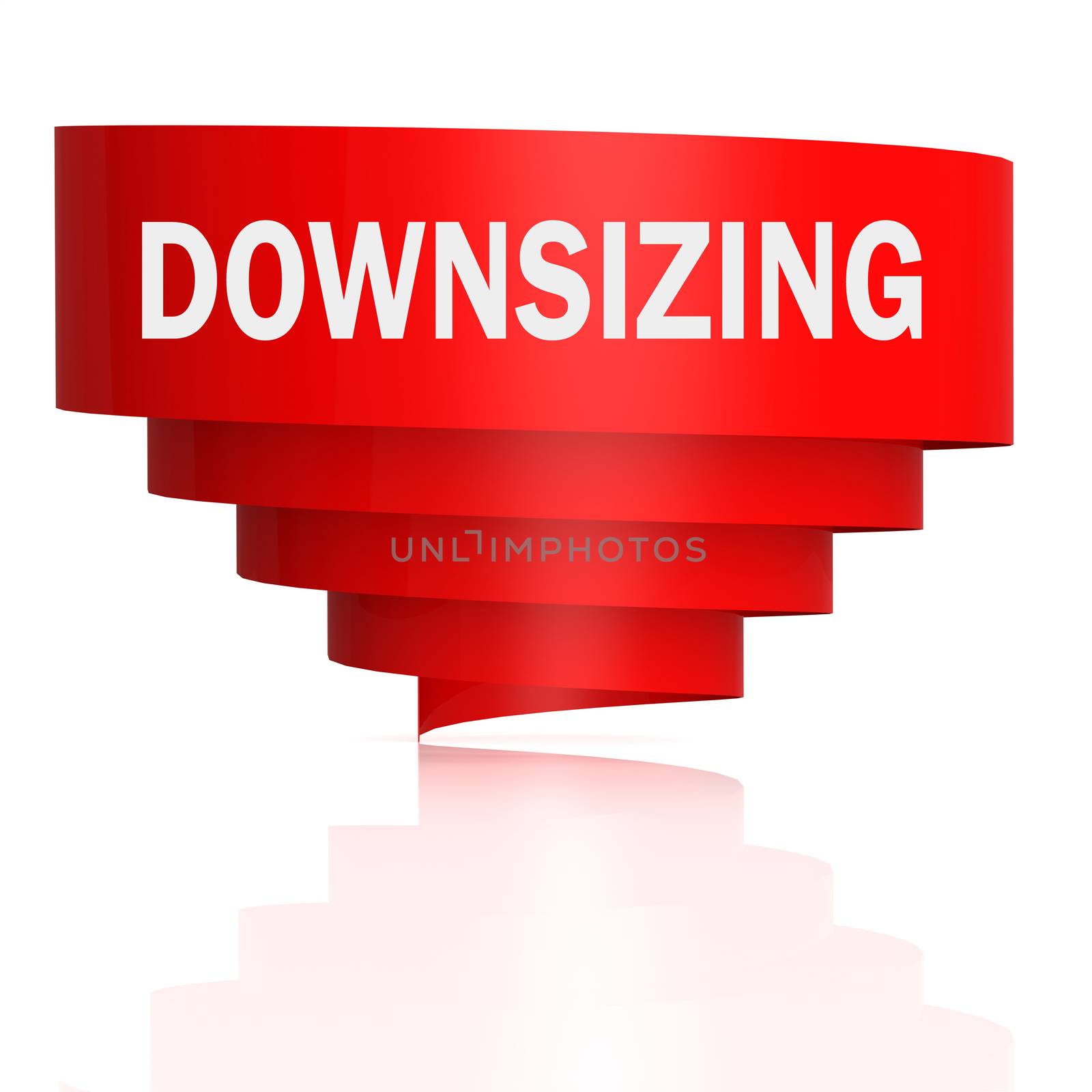 Downsizing word with red curve banner by tang90246