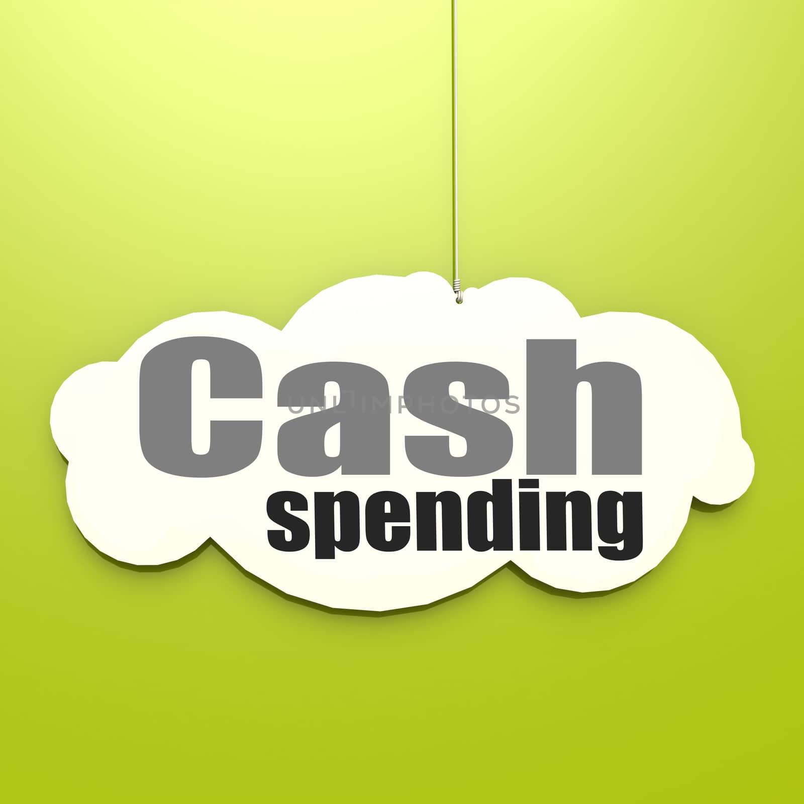 Cash spending word on white cloud by tang90246