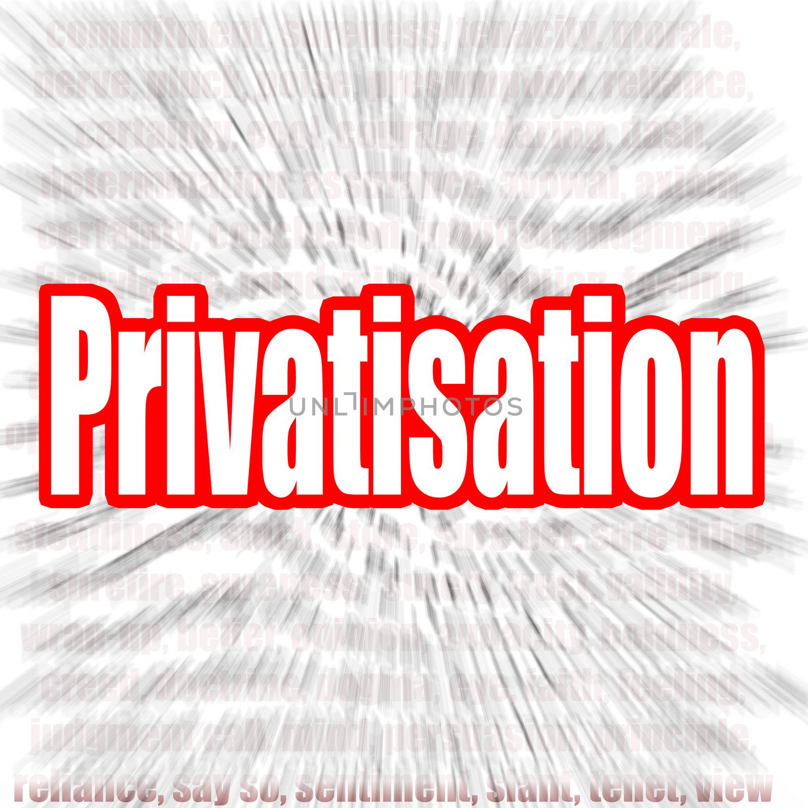 Privatisation word with zoom in effect by tang90246