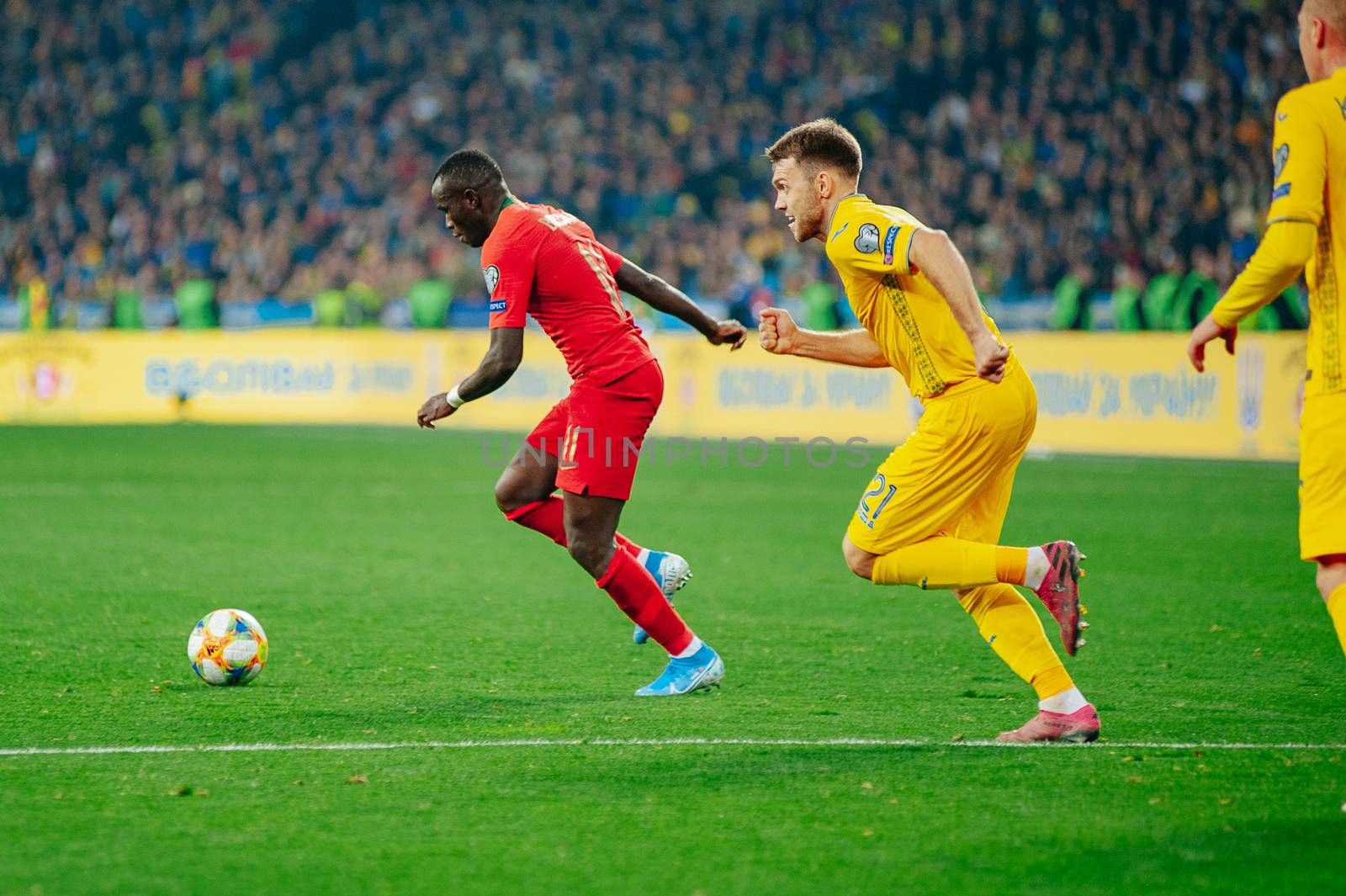 Kyiv, Ukraine - October 14, 2019: professional footballer Bruma during the UEFA EURO 2020 qualifying match