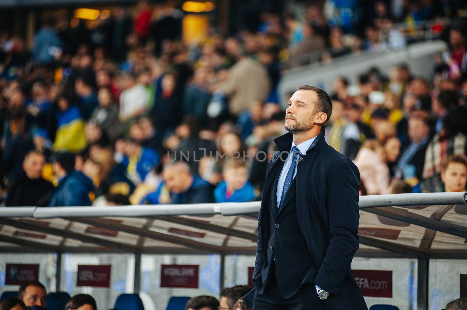 Football match of the qualifying EURO 2020 Ukraine vs Portugal at the Olympic Stadium by Vitleo