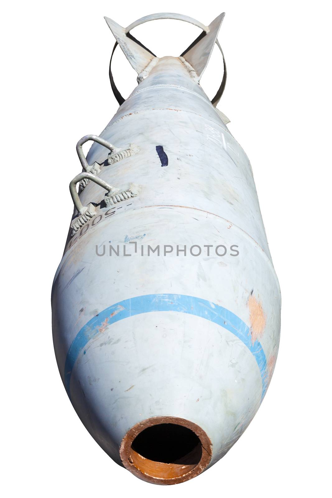 Army military guided missile weapon of mass destruction cut out and isolated on a white background