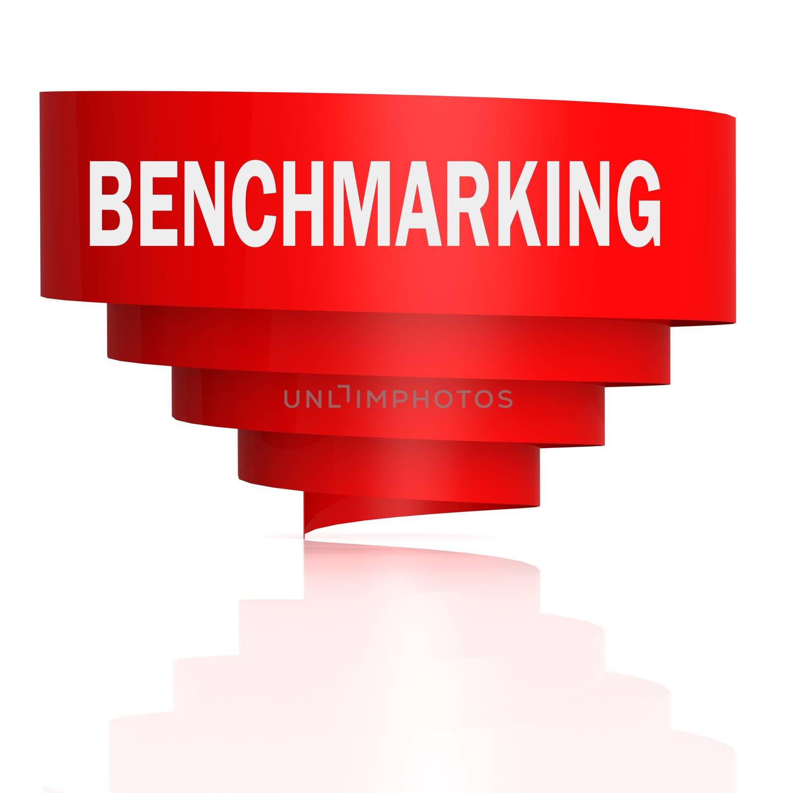 Benchmarking word with red curve banner by tang90246