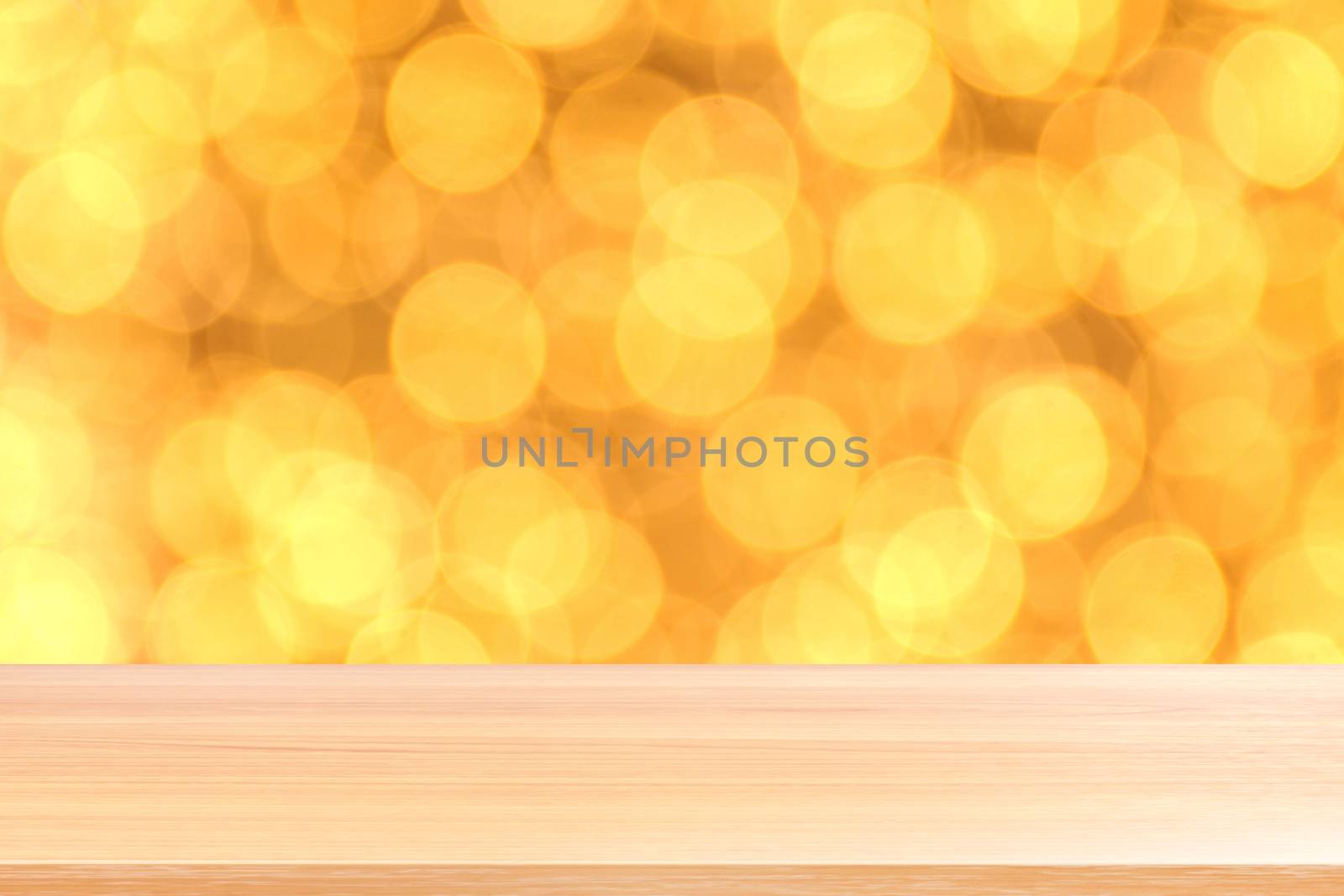 wood plank on bokeh golden yellow colorful background, empty wood table floors on bokeh glitter light gold luxury, wood table board empty front glittering gold, wooden on bokeh lighting shine gold