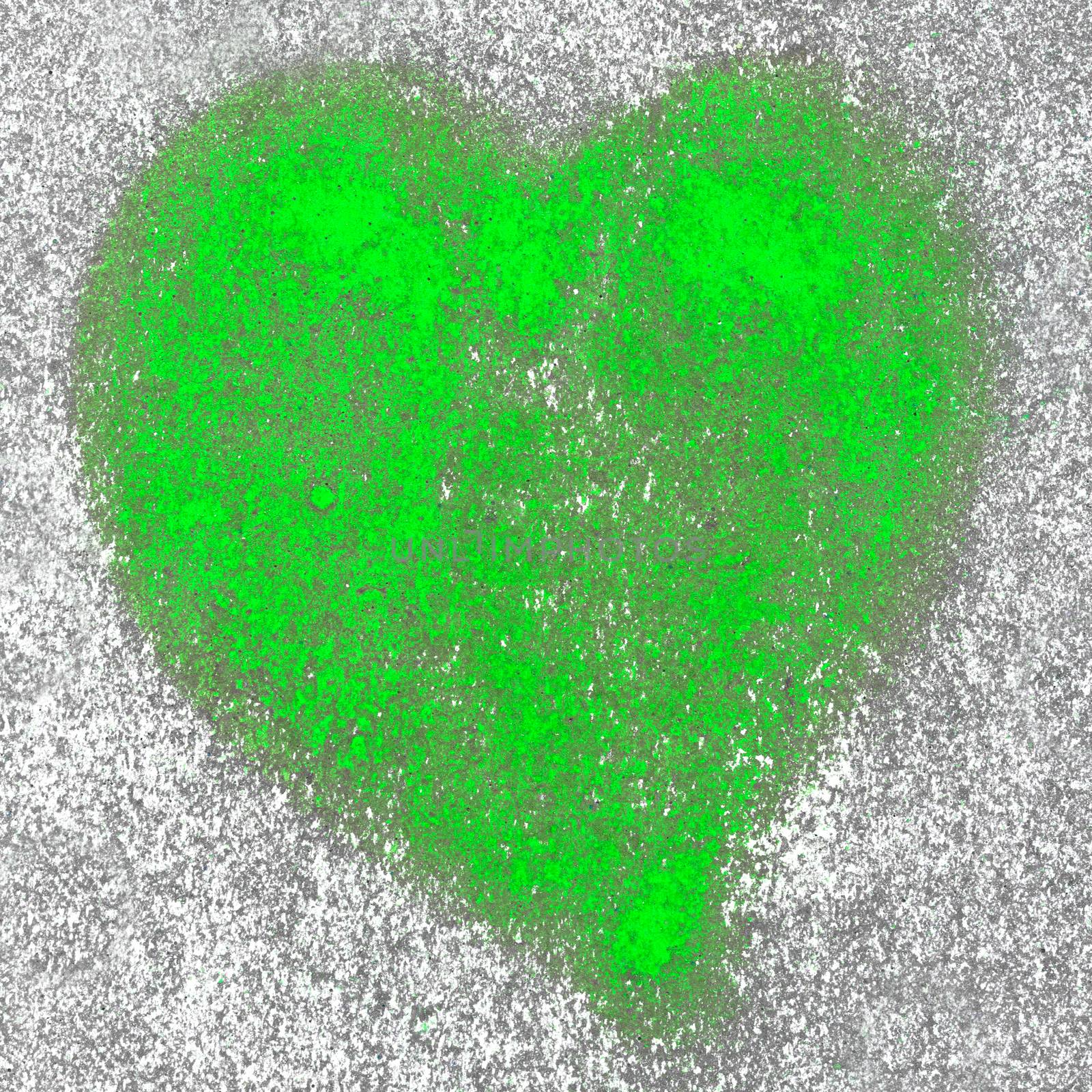 Green heart made of spray by germanopoli