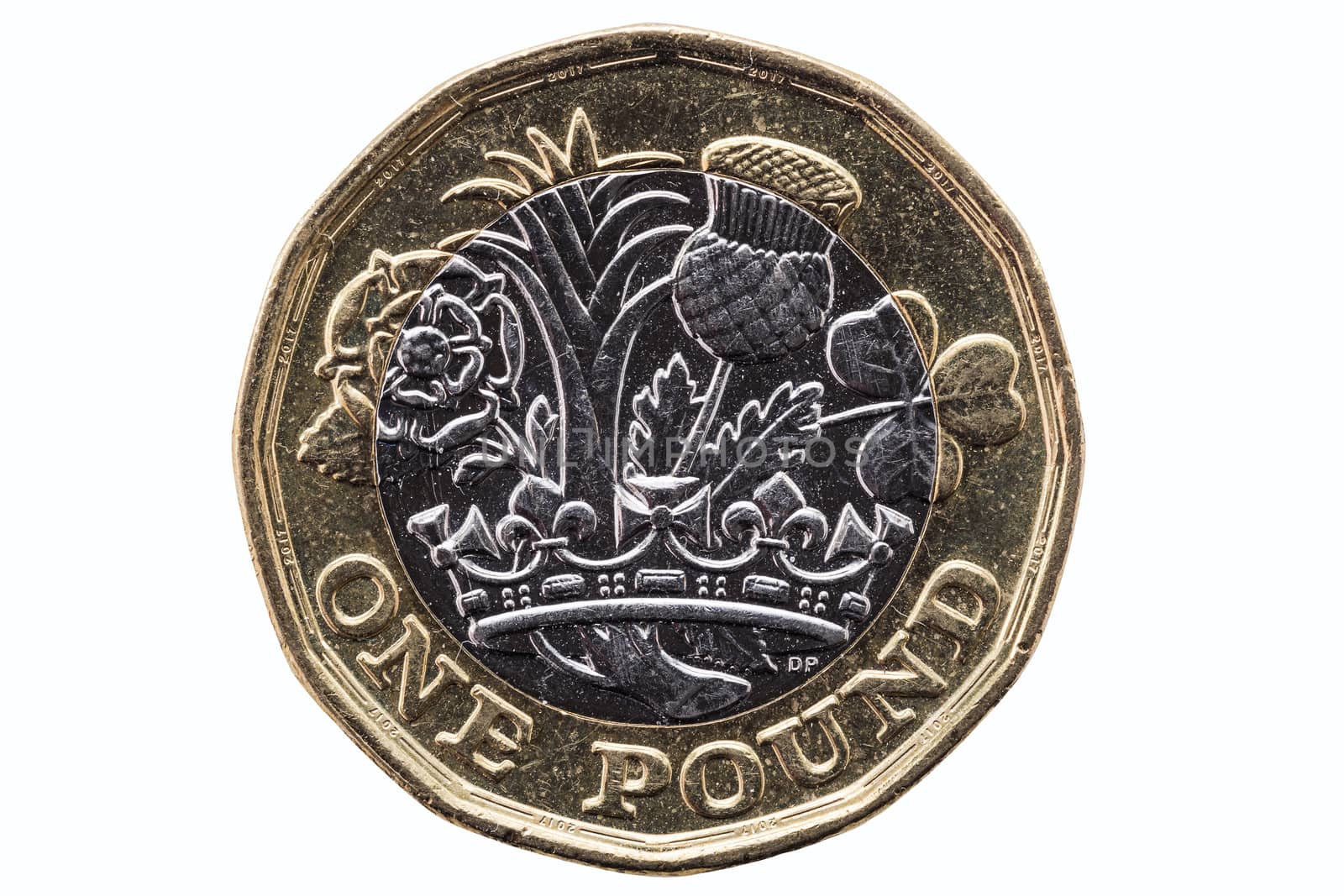 New one pound coin of England UK by ant