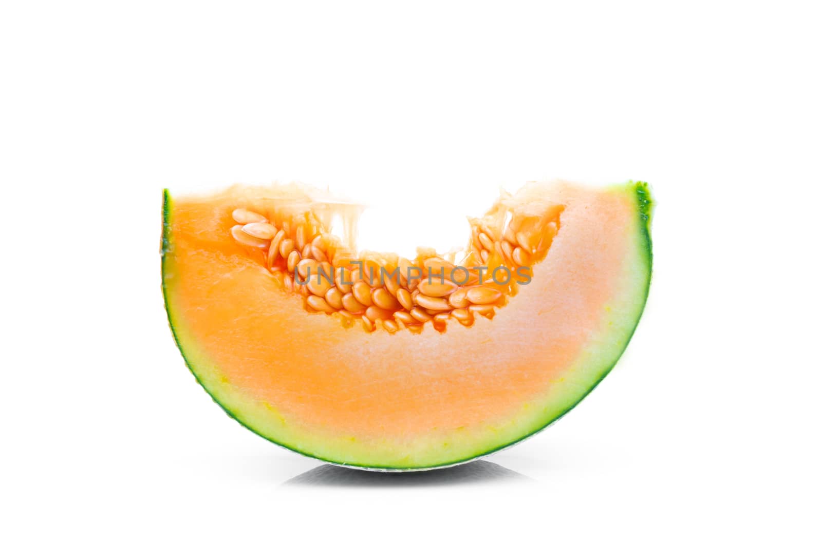 Melon fruit on a white background by sompongtom