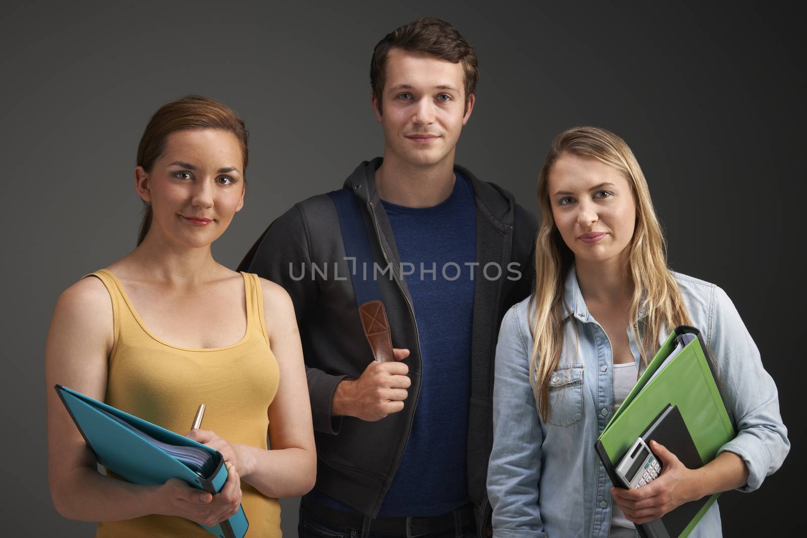 Studio Portrait Of Three University Students by HWS