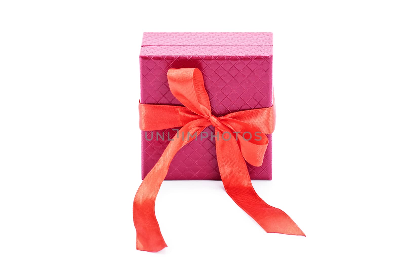 Red gift box and red bow ribbon by Mendelex