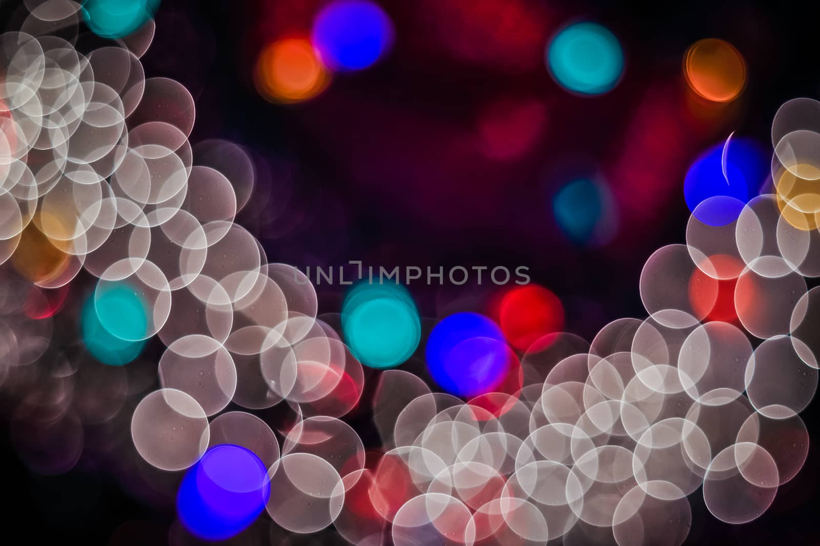 Christmas abstract background with booble bokeh lights. Beautiful shiny background with bokeh. Picture with copy space.